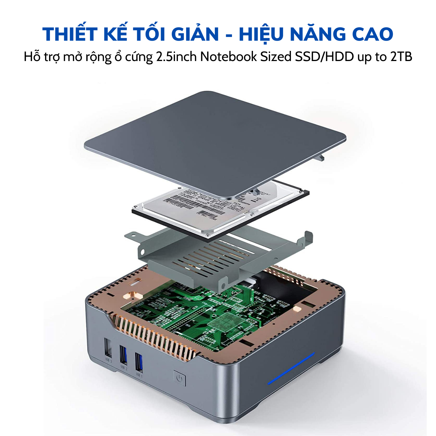 Máy tính để bàn Mini PC, CPU: Celeron N5105 RAM+ROM: 12GB+256GB (Hàng chính hãng)