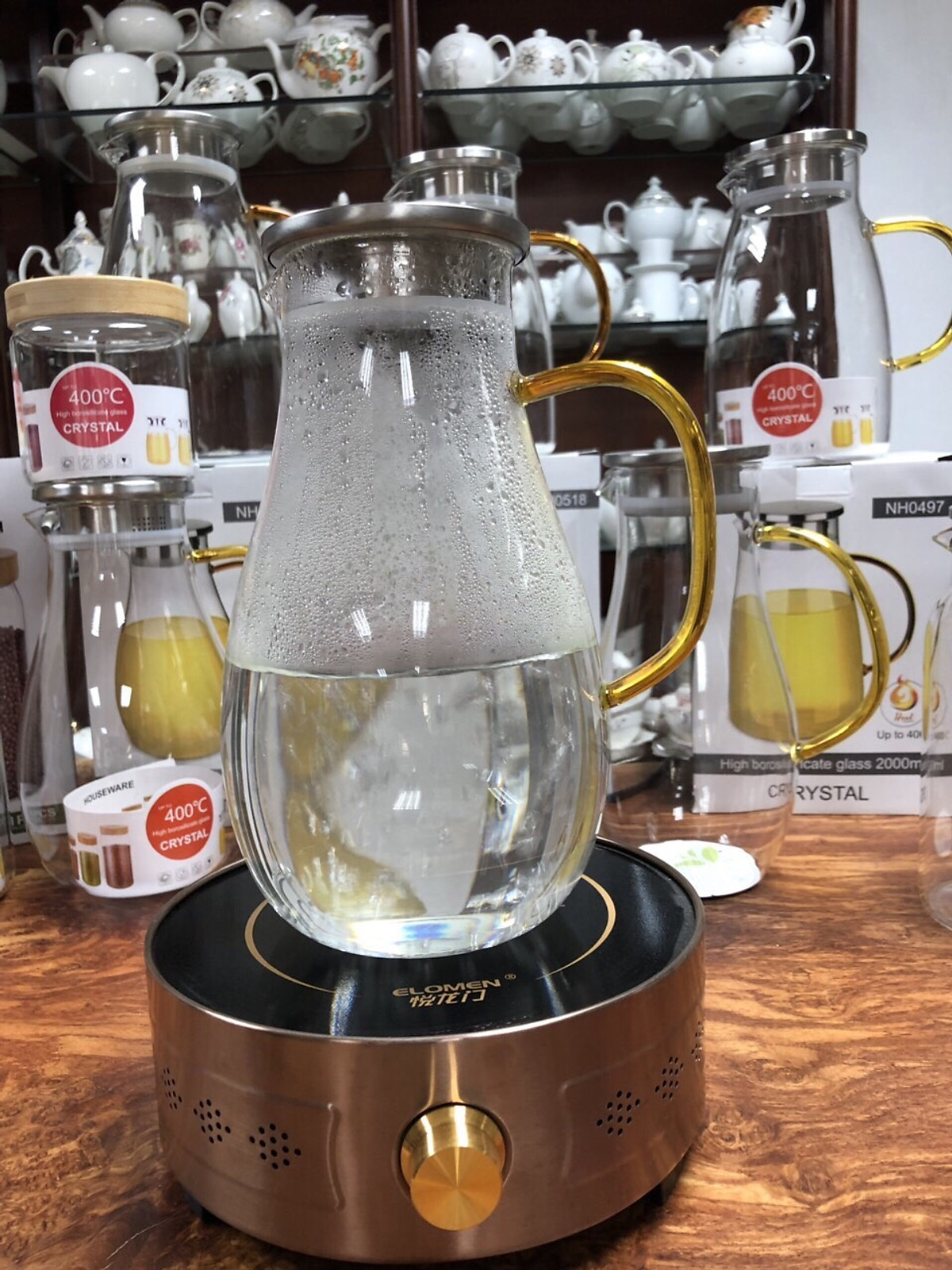 Bình đựng nước thủy tinh nắp inox cao cấp 1650ml - TN