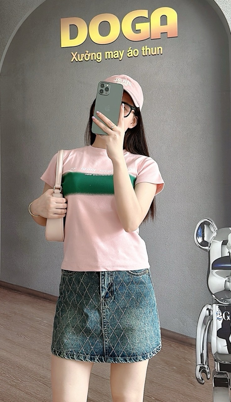 Áo thun babytee chất BORIP COTTON  in loang màu DOGA tay ngắn cổ tròn in trẻ trung màu thoáng mát, hut mồ hôi. không xù lông  M165