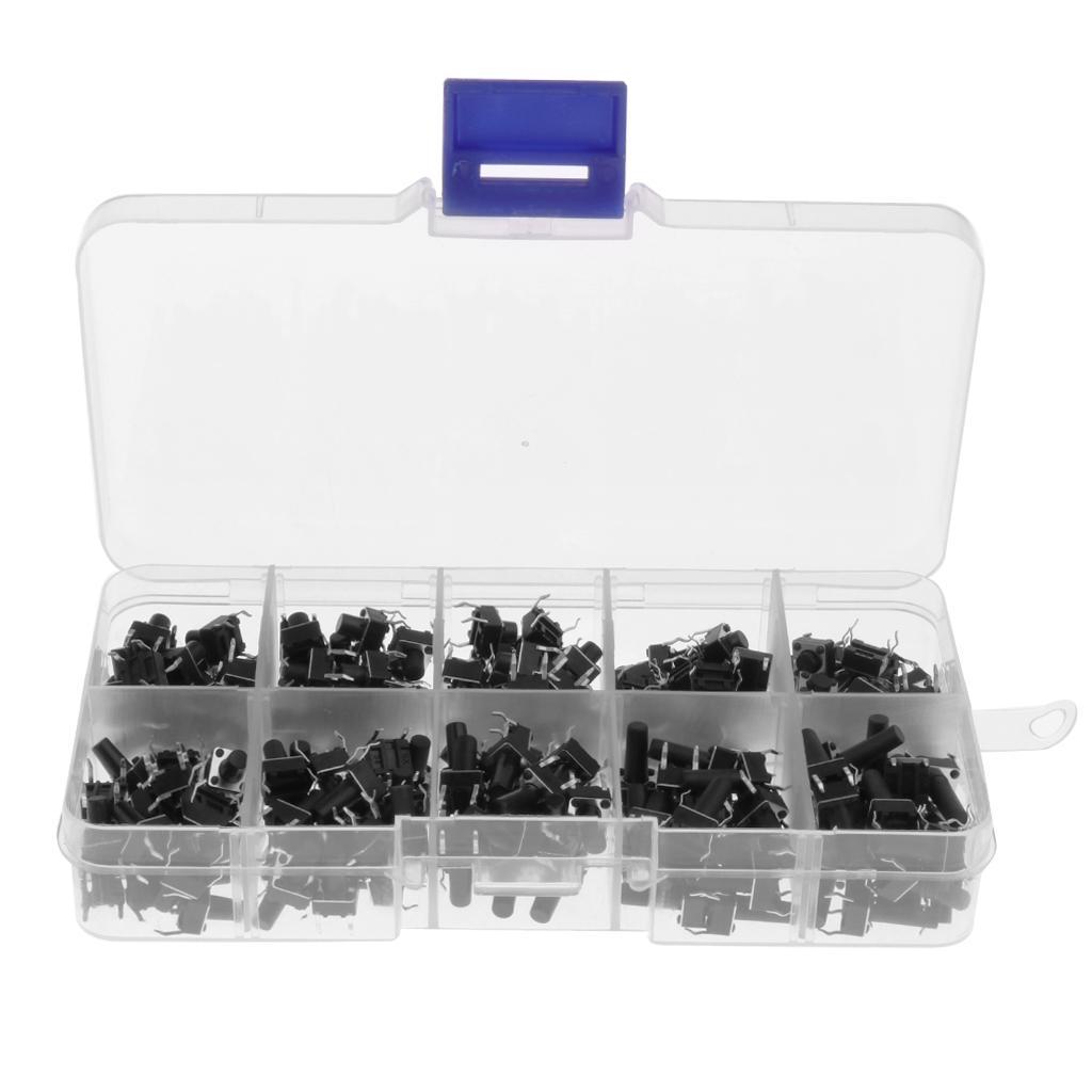 200Pcs/lot 6x6mm Tactile Push Button Switch Micro Momentary Assortment Parts