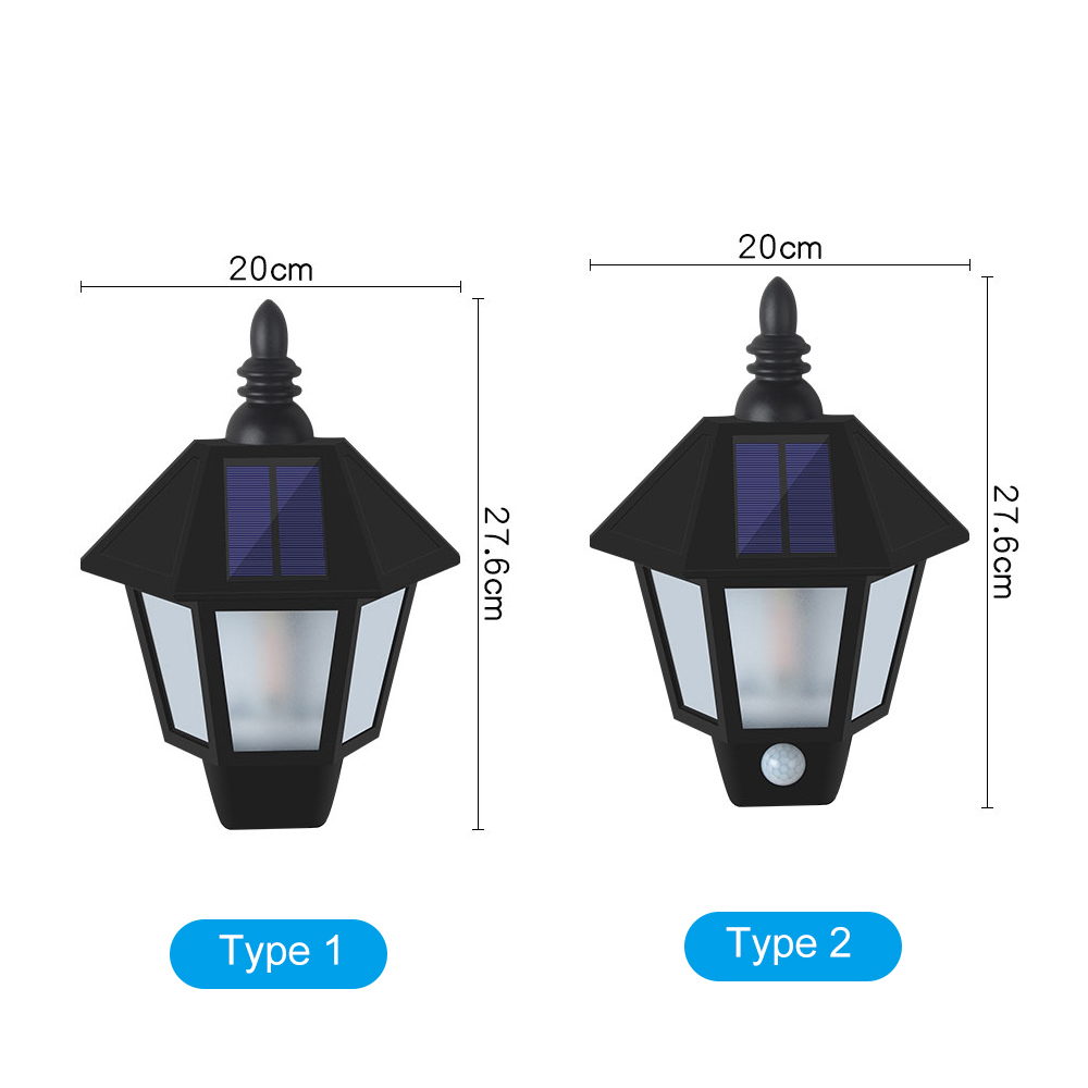 Đèn LED năng lượng mặt trời, hình lục giác, treo tường, phong cách cổ điển