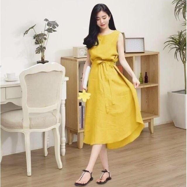 Đầm Suông Dài Nhiều Màu Nút Sau