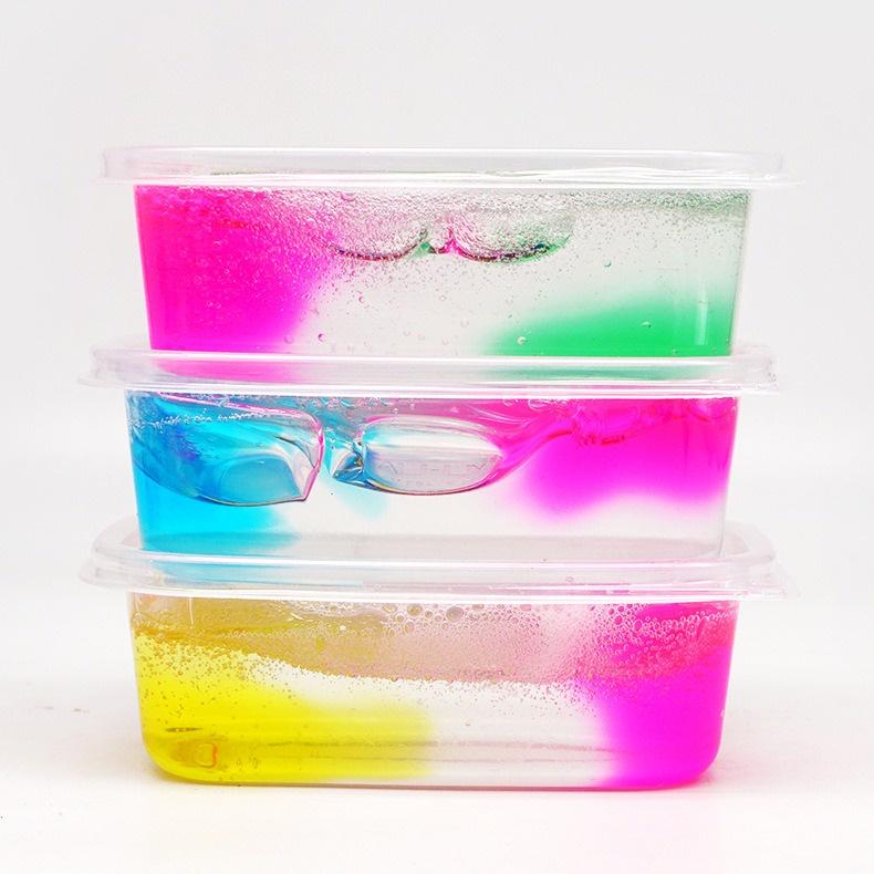 Slime dạng âu bóng trong phối 3 màu nhũ đa dạng Đồ chơi slam đất sét chất nhầy ma thuật squishy