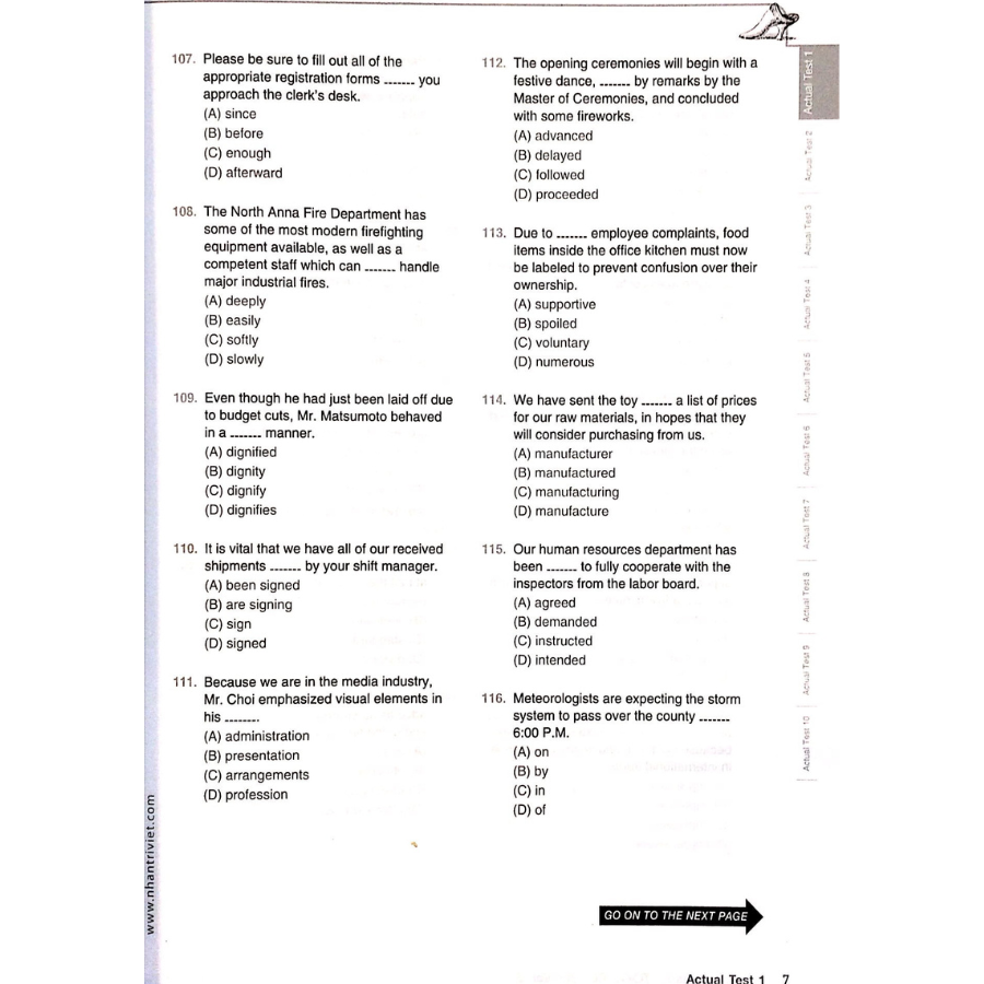 Essential Test For TOEIC RC 1000 Vol 2 (Không CD)