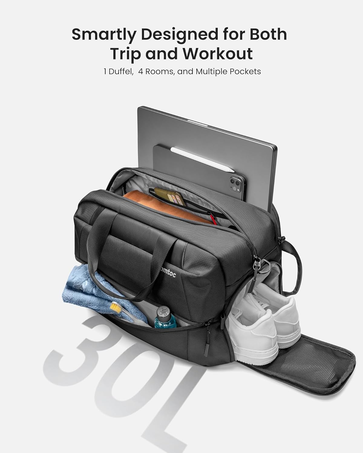 Túi Xách Tomtoc Navigator - T31 Travel Duffel Black T31M1D1
