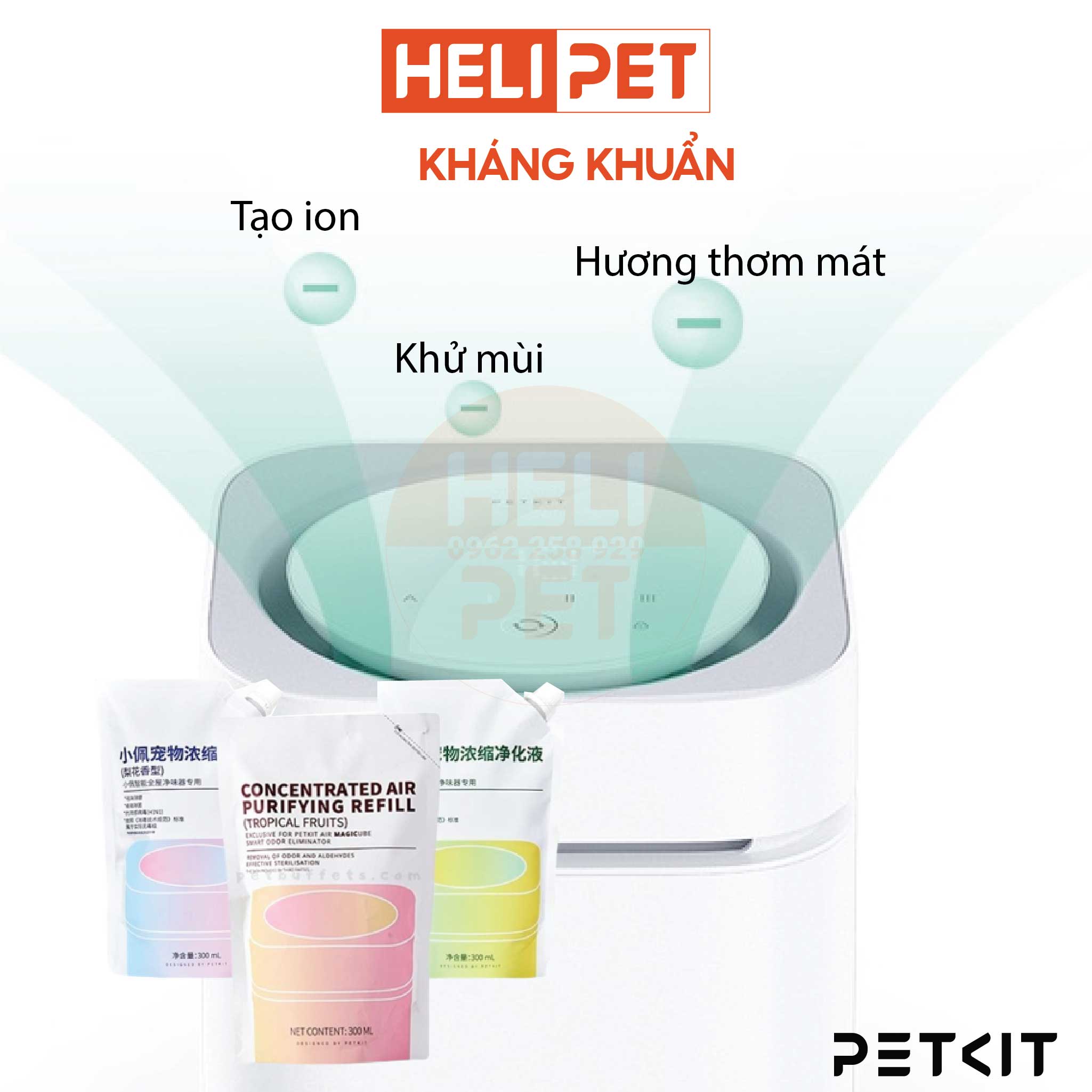 Tinh Dầu Máy Khử Mùi PETKIT Air Magicube Liquid Refill 300ml dùng 1 tháng - HeLiPet