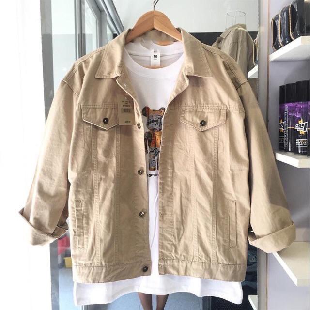 Áo khoác jacket kaki unisex