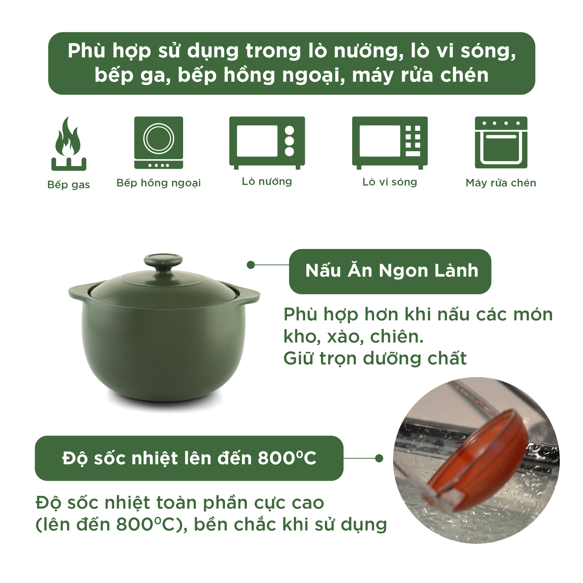 Bộ 4 NồI Sứ Dưỡng Sinh Minh Long (0.35L, 0.4L, 0.55L, 0.85L)