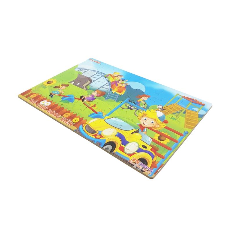 Bộ Xếp Hình Khổ A4 Puzzle Minh Châu 35-06 - Bé Chơi Công Viên (35 Mảnh Ghép)