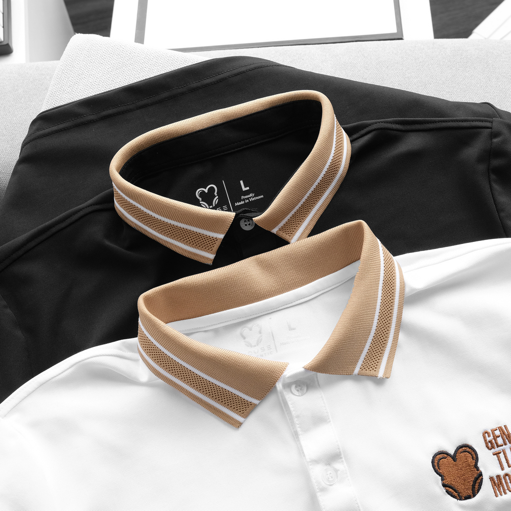 Áo Polo nam/ Áo thun nam cổ bẻ - MOUSE GENTLE Black - Vải cá sấu lạnh xuất khẩu - Phom chuẩn, sang trọng, chỉn chu