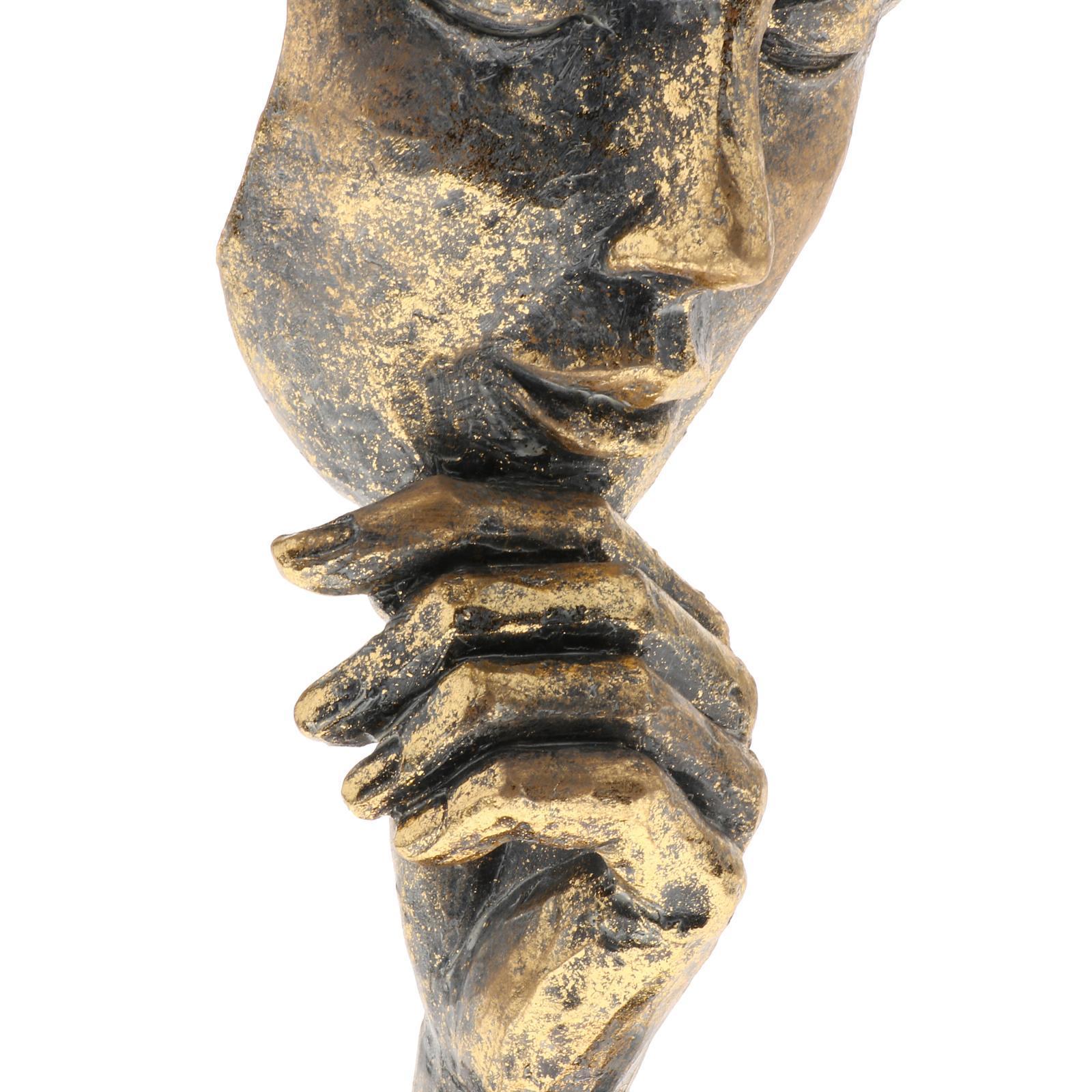 Modern Thinker Statue Abstract Face Keep Silence Sculpture Home Art Decors