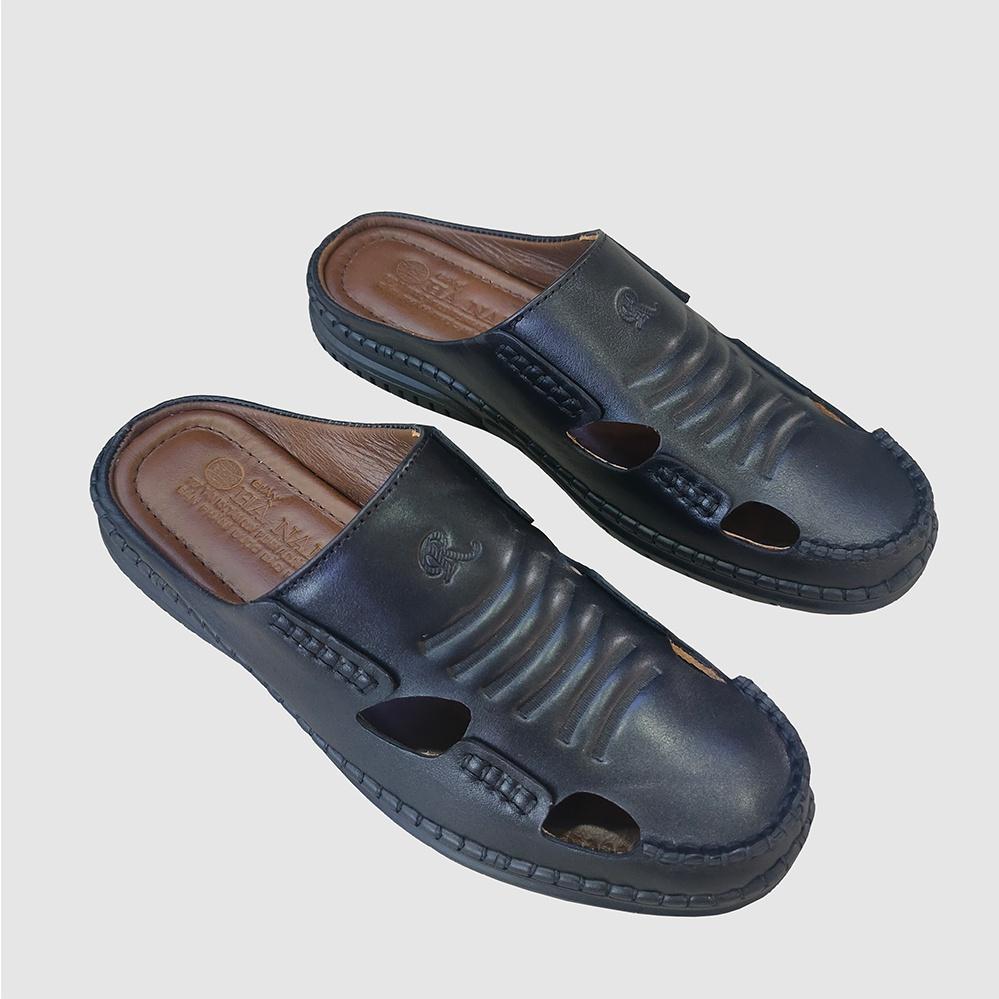 Dép Bít Mũi Nam Da Bò Thật TiTi ĐÔ Cao Cấp GSB20117d