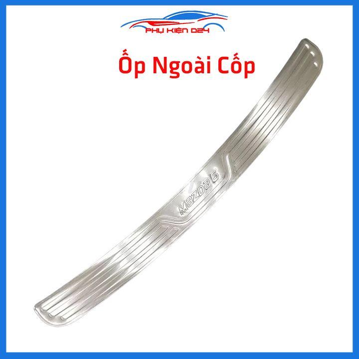 Ốp chống trầy cốp Mazda 6 2015-2016-2017-2018-2019-2020-2021-2022 inox sáng bóng bảo vệ xe chống va đập