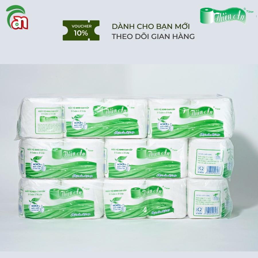 Combo 5 lốc giấy vệ sinh cặp có lõi Thiên An 2 lớp 5 cặp/lốc