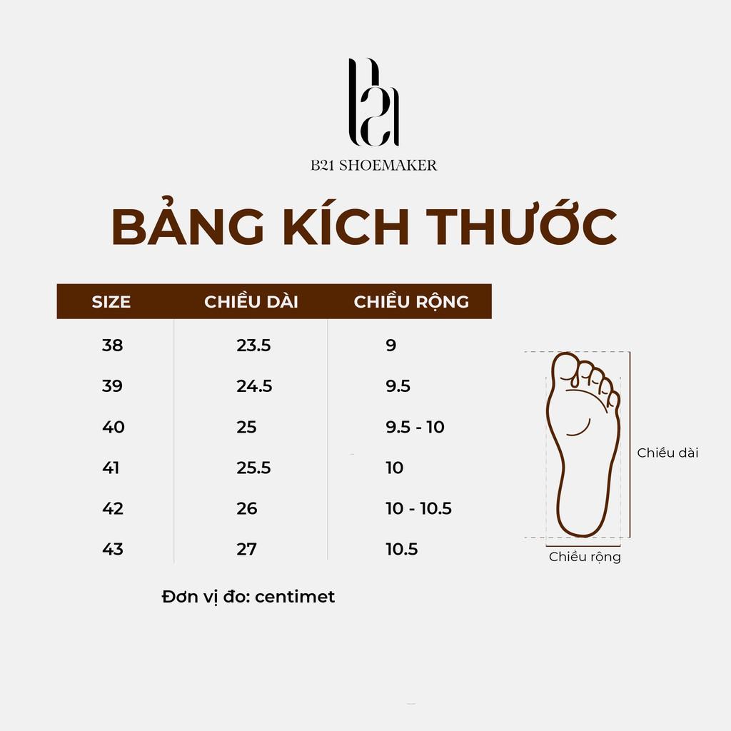 Dép Quai Ngang Da Bò Nguyên Tấm 2 Lớp Chống Thấm Nước Dép Đế Trấu Cao Tăng Chiều Cao Basic Full Box - B21 Shoemaker