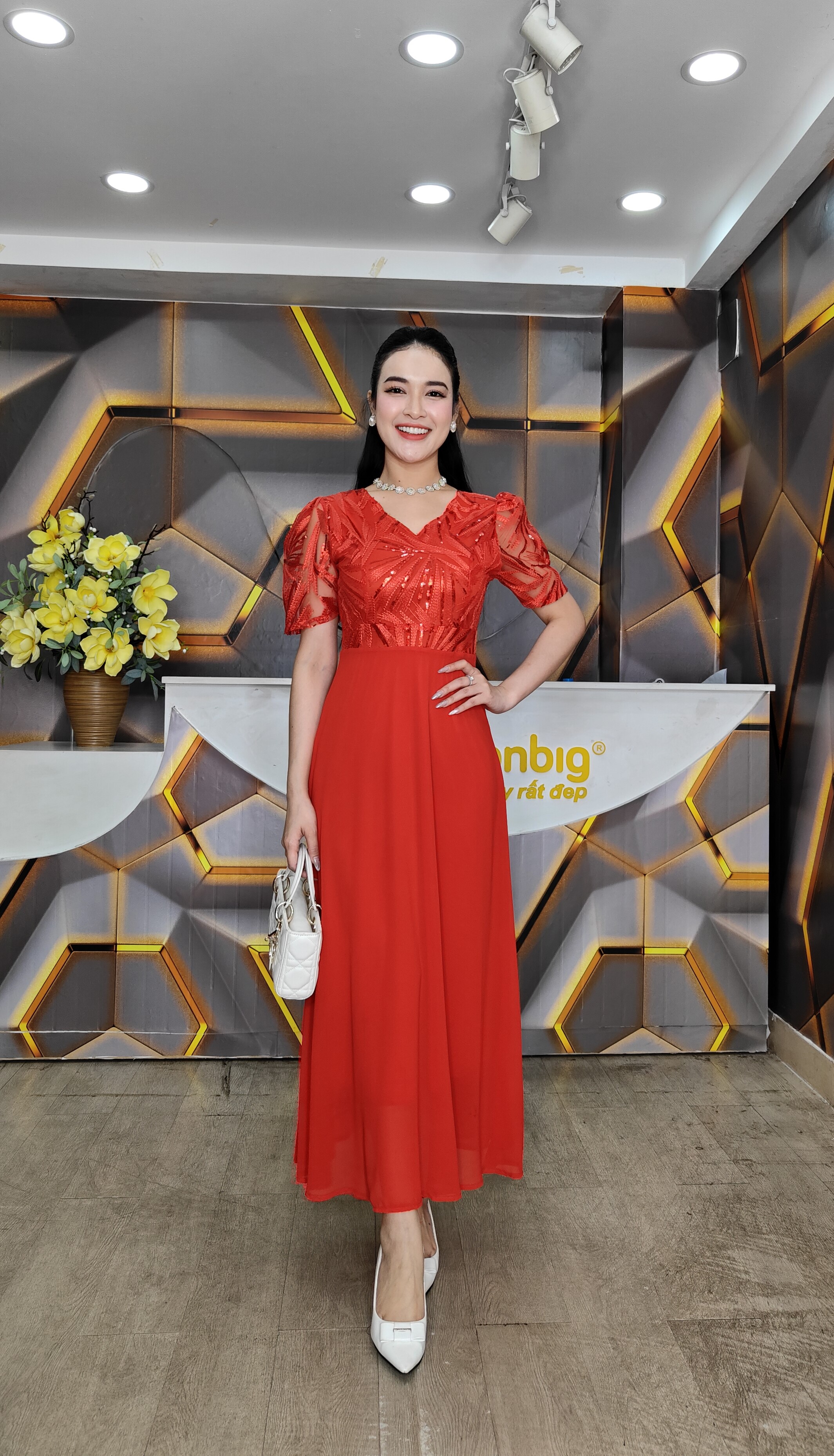 Đầm phối kim sa - Y1193 - Thương hiệu Zonbig