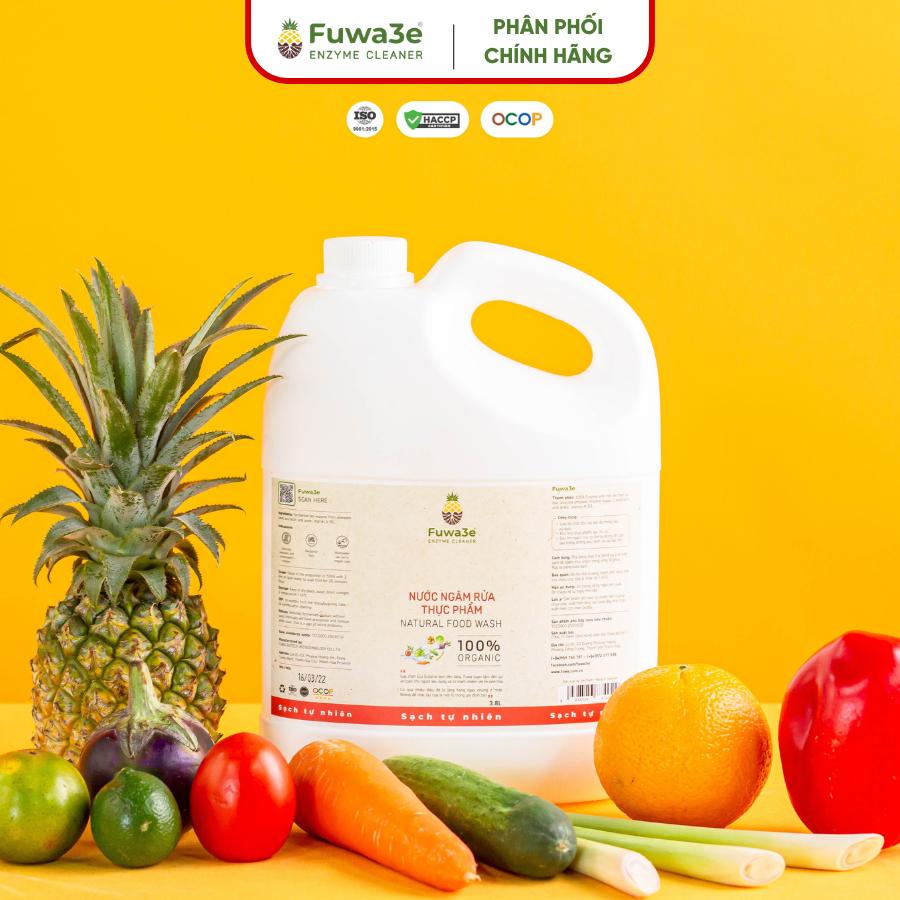 Nước ngâm rửa thực phẩm Fuwa3e mini 100ml - dung dịch Enzyme giúp khử mùi tanh cá, khử độc hoa quả