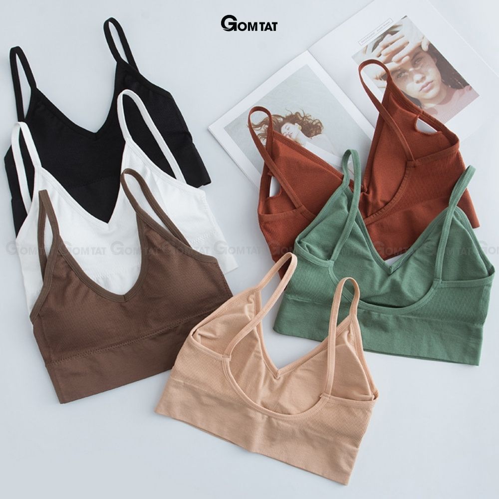 Áo Bra thun gân tâm tập gym, áo ngực khoét lưng chữ U kèm mút đệm mỏng - BRACHU-U-007