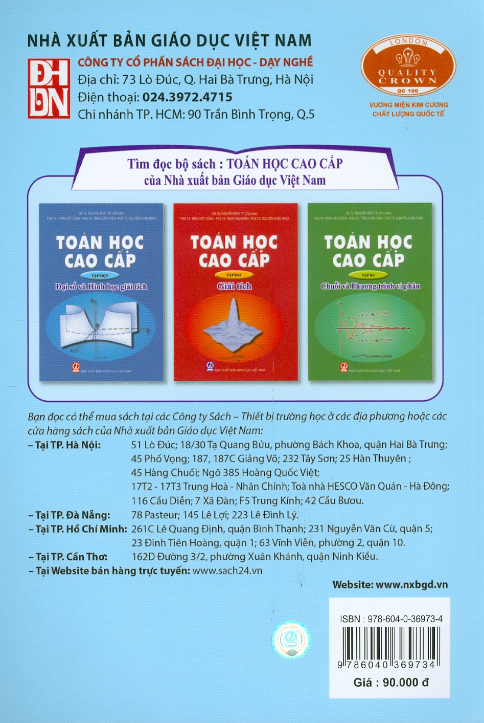 Toán Học Cao Cấp, Tập 1 - Đại Số Và Hình Học Giải Tích (Tái bản lần thứ ba - năm 2023)