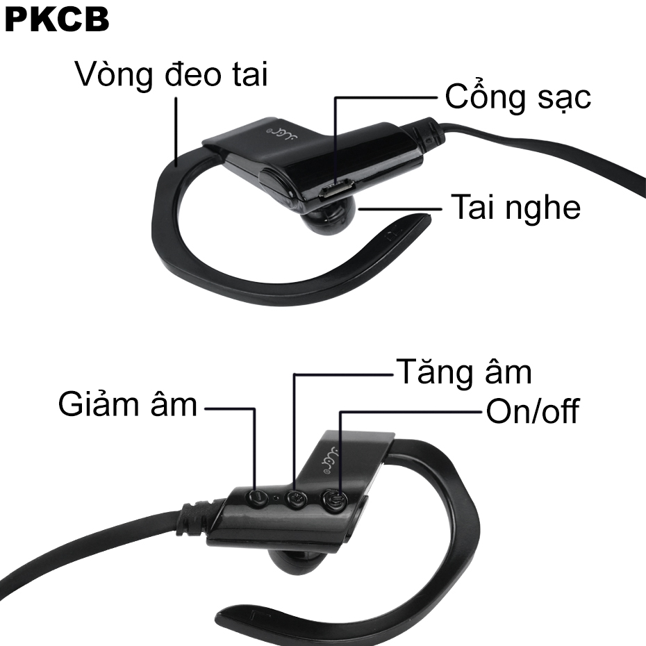Tai Nghe Bluetooth Nhét Tai Cao Cấp Chất Lượng Cao PKCB8 - Hàng Chính Hãng