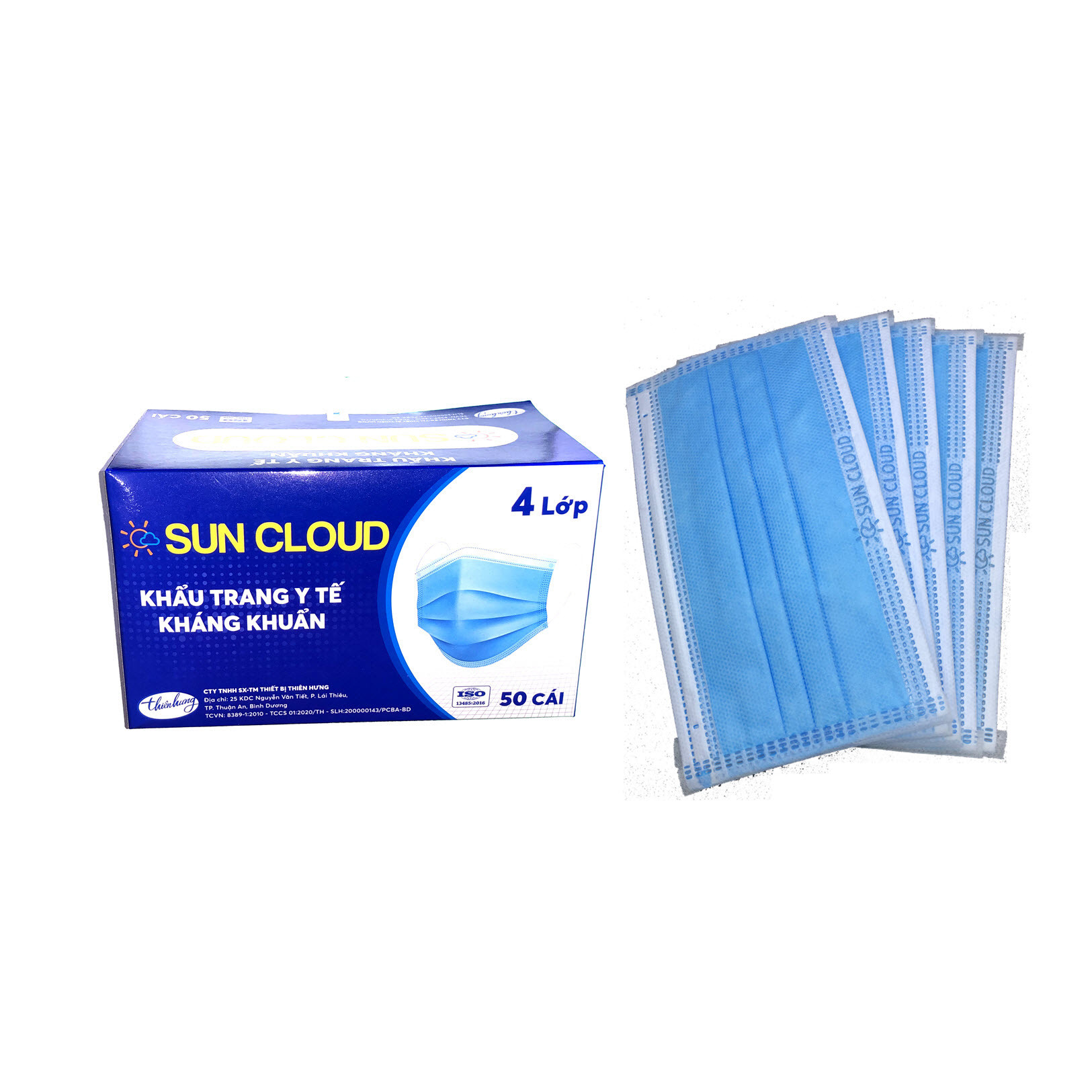 Khẩu Trang Y Tế Cao Cấp SUN CLOUD - 4 Lớp Kháng Khuẩn / 99% Lọc Khuẩn, Bụi, Virus Tốt Nhất / Người Lớn