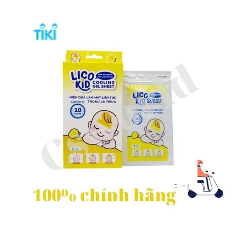 DÁN HẠ SỐT NHANH, GIẢM ĐAU, CHÙM MÁT LẠNH LICO KID BẠC HÀ - GÓI 2 MIẾNG