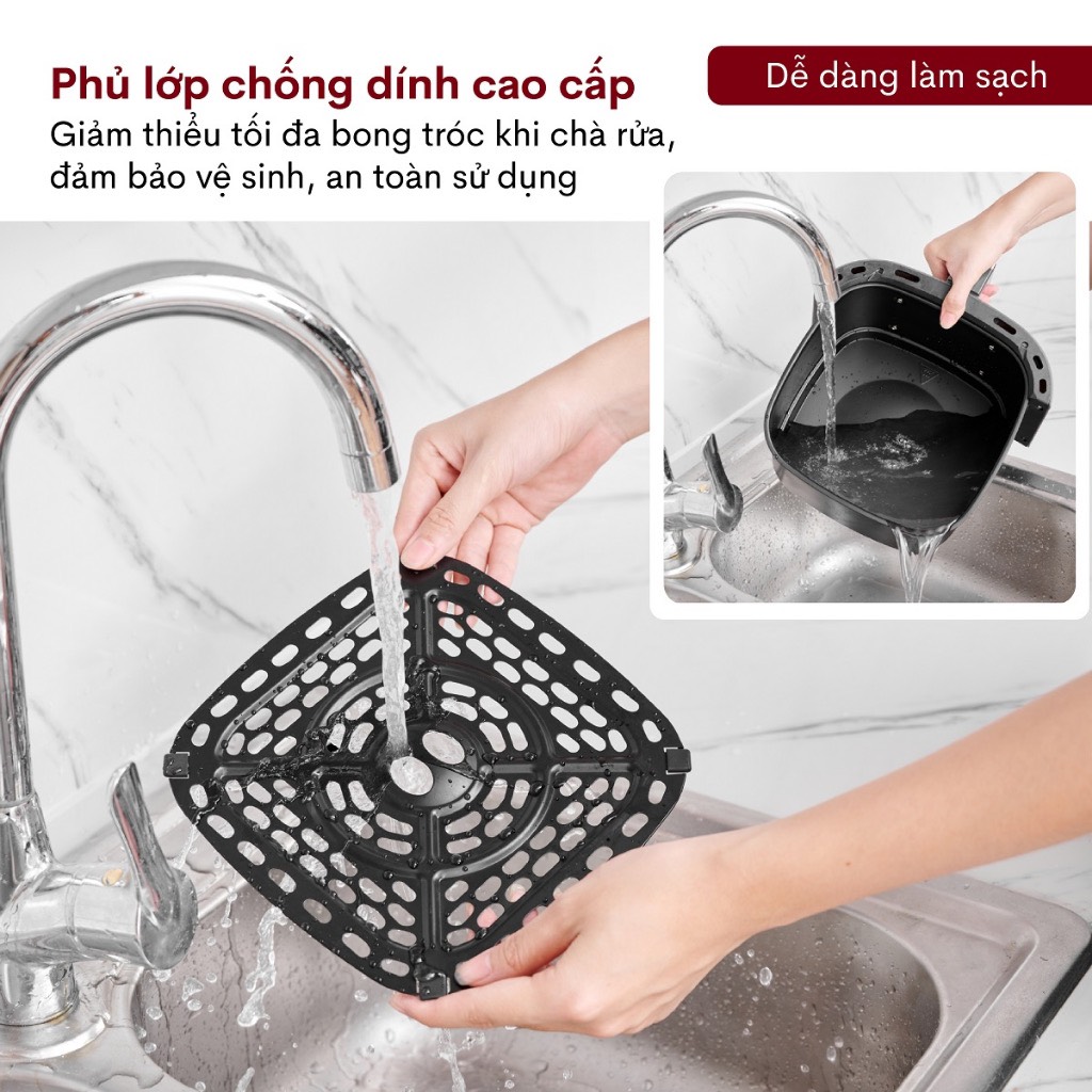 Nồi chiên không dầu 5.5 Lít FujiHome A5GG nhập khẩu tặng kèm kẹp gắp inox cao cấp - hàng chính hãng