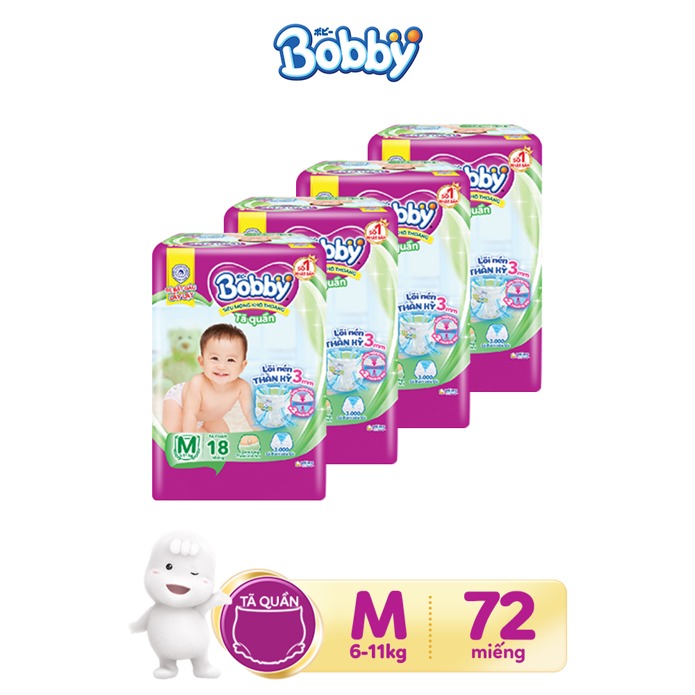 Combo 4 Tã quần Bobby Pants M18 dành cho bé 6 - 11kg