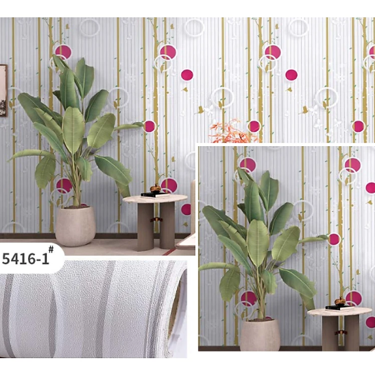 Combo 10 mét giấy dán tường, decal dán tường trang trí nhà cửa CHIM NON CÂY HỒNG khổ 45cm