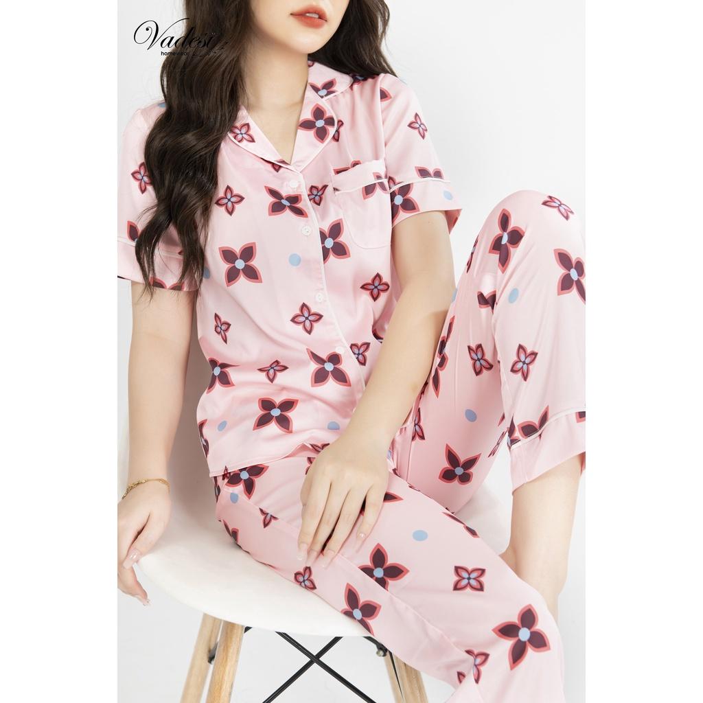 New - Đồ Ngủ Nữ Bộ Pijama Quần Dài Tay Ngắn Lụa Cao Cấp Mặc Nhà Đẹp Mềm Mịn Thấm Hút Thoáng Mát – VADESI
