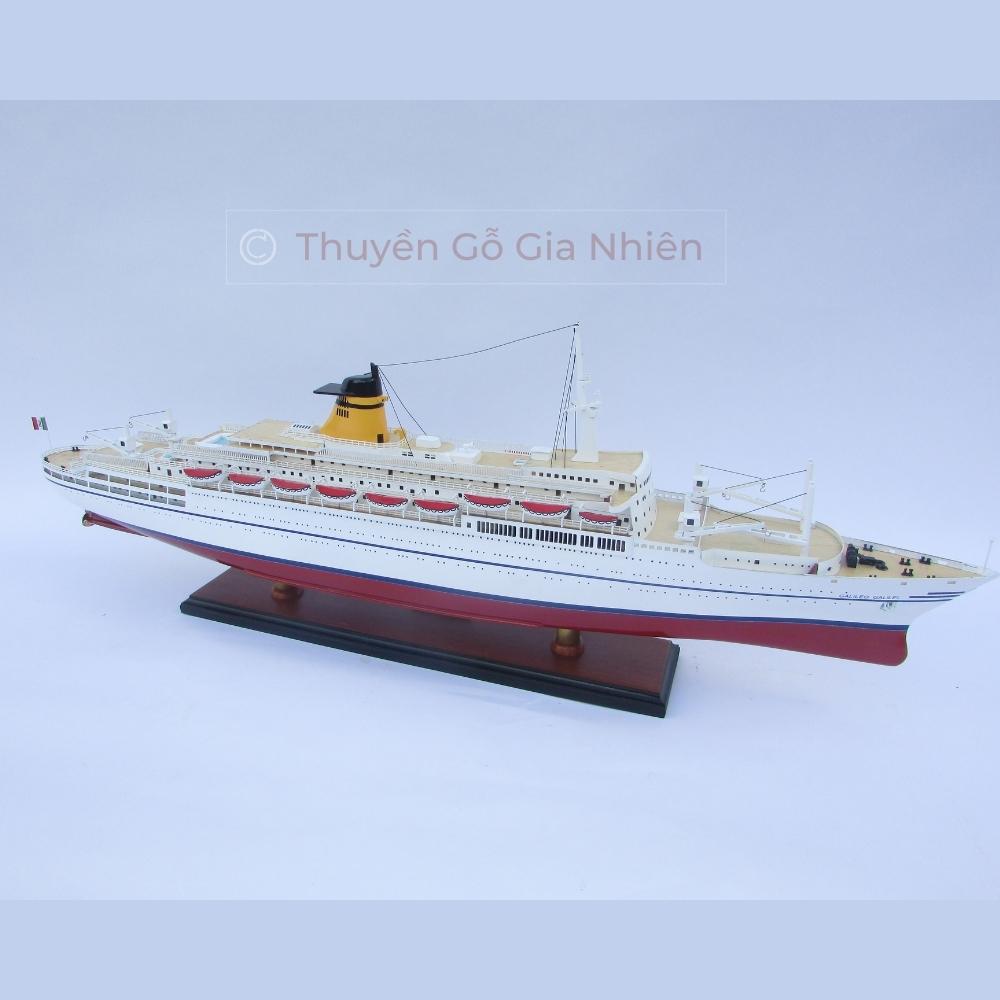 Mô Hình Thuyền Gỗ Trang Trí Phong Thủy Dạng Thuyền Du Lịch GALILEO GALILEI Chính Hãng, Hàng Xuất Khẩu Chất Lượng Cao