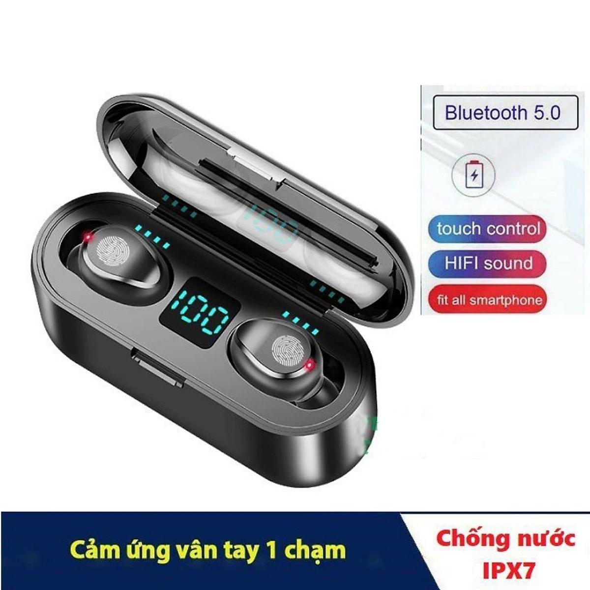 Tai Nghe Bluetooth Không Dây  5.0 F9 - Tai Nghe không dây Cao Cấp - Kiểu Dáng Độc Đáo, Nhỏ Gọn - Âm Thanh Mềm Mượt, Thoải Mái, Không Làm Nhức Tai