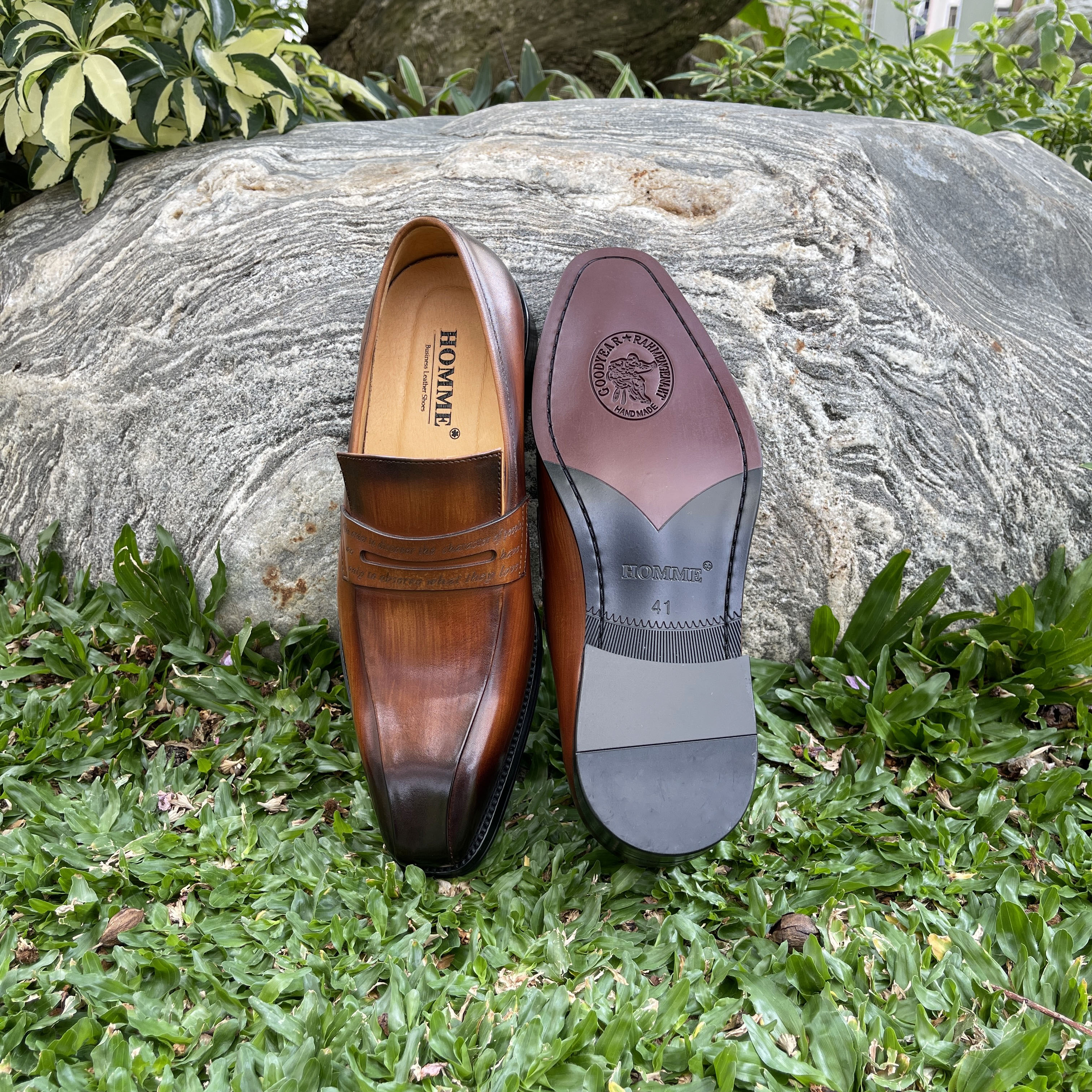 Giày Homme Napoli - Patina Loafer Lather Dress Shoes