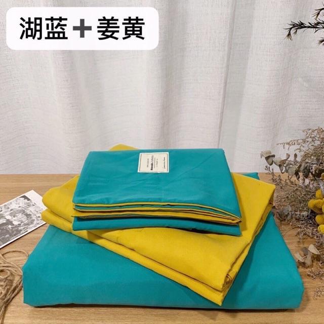 Set Cotton TiCi Nhập Khẩu Cao Cấp 4 Món Xanh Dương Phối Màu