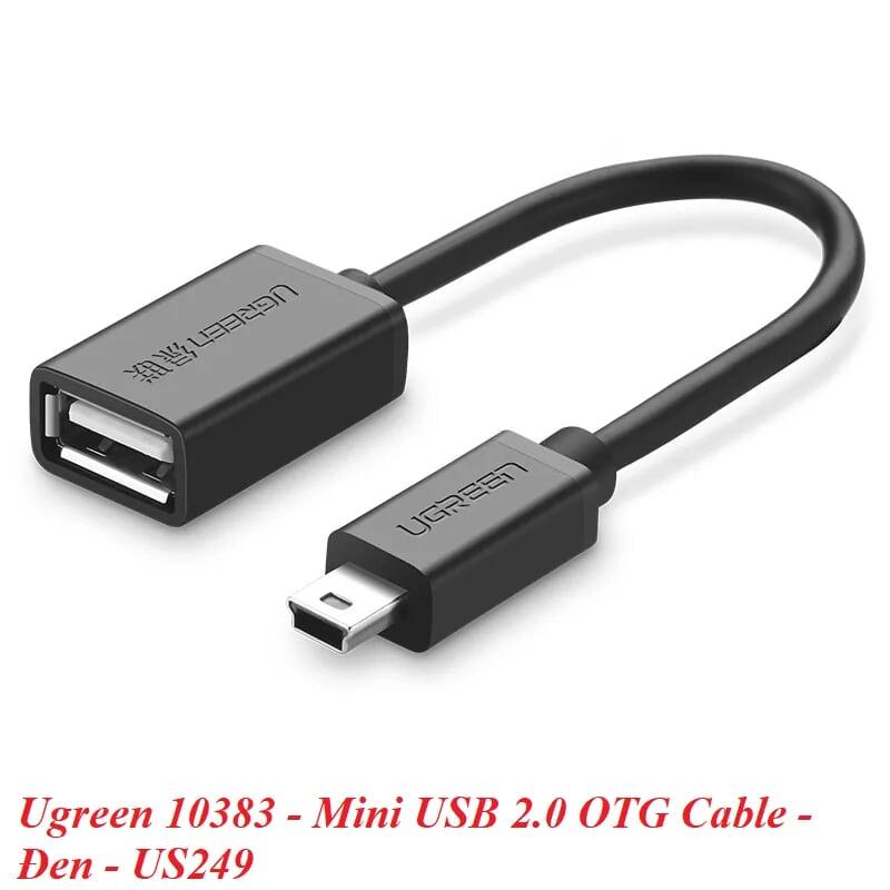 Ugreen UG10383US249TK 12CM màu Đen Cáp chuyển đổi MINI USB sang USB âm hỗ trợ OTG - HÀNG CHÍNH HÃNG