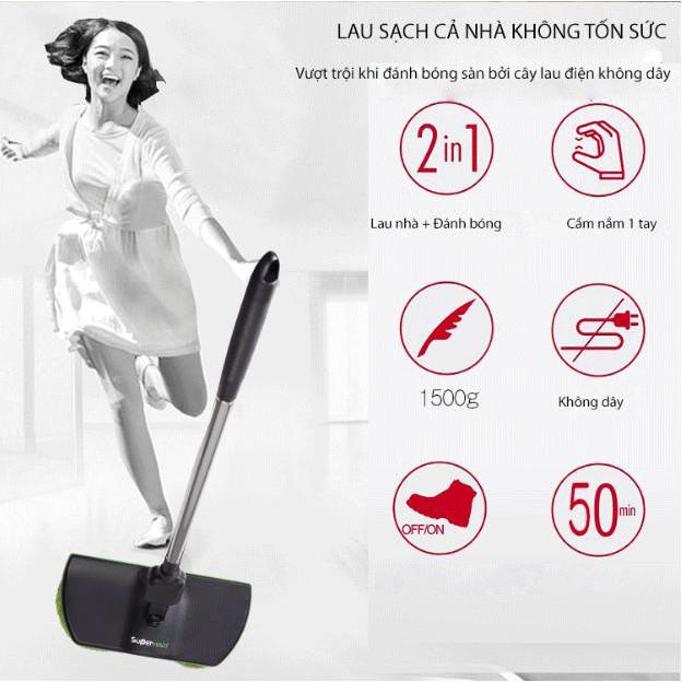 Cây lau nhà điện không dây đánh bóng 2 trong 1