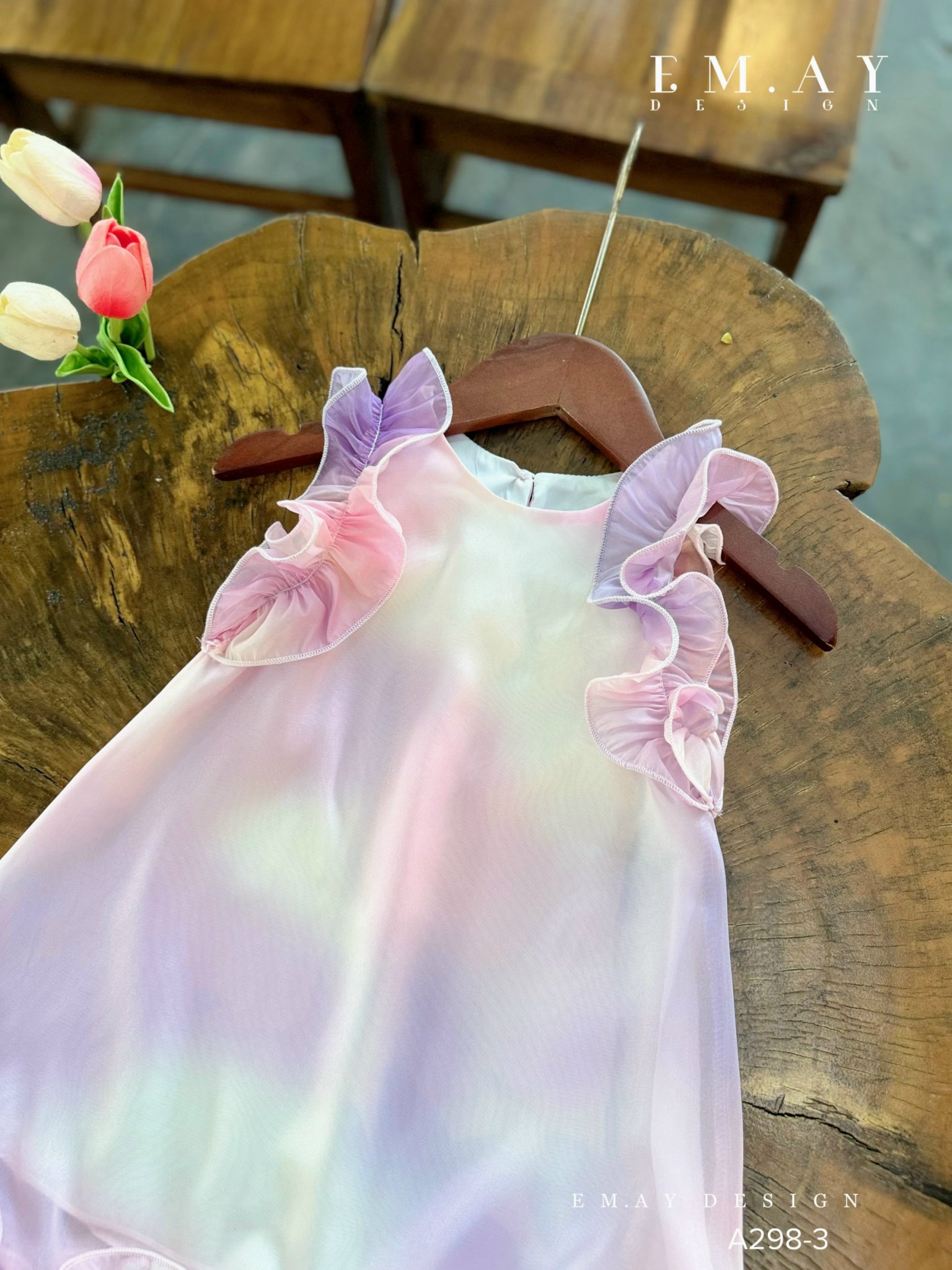 Đầm váy công chúa cho bé gái màu loang cầu vồng đi chơi du lịch biển đẹp size 10-40kg hàng cao cấp