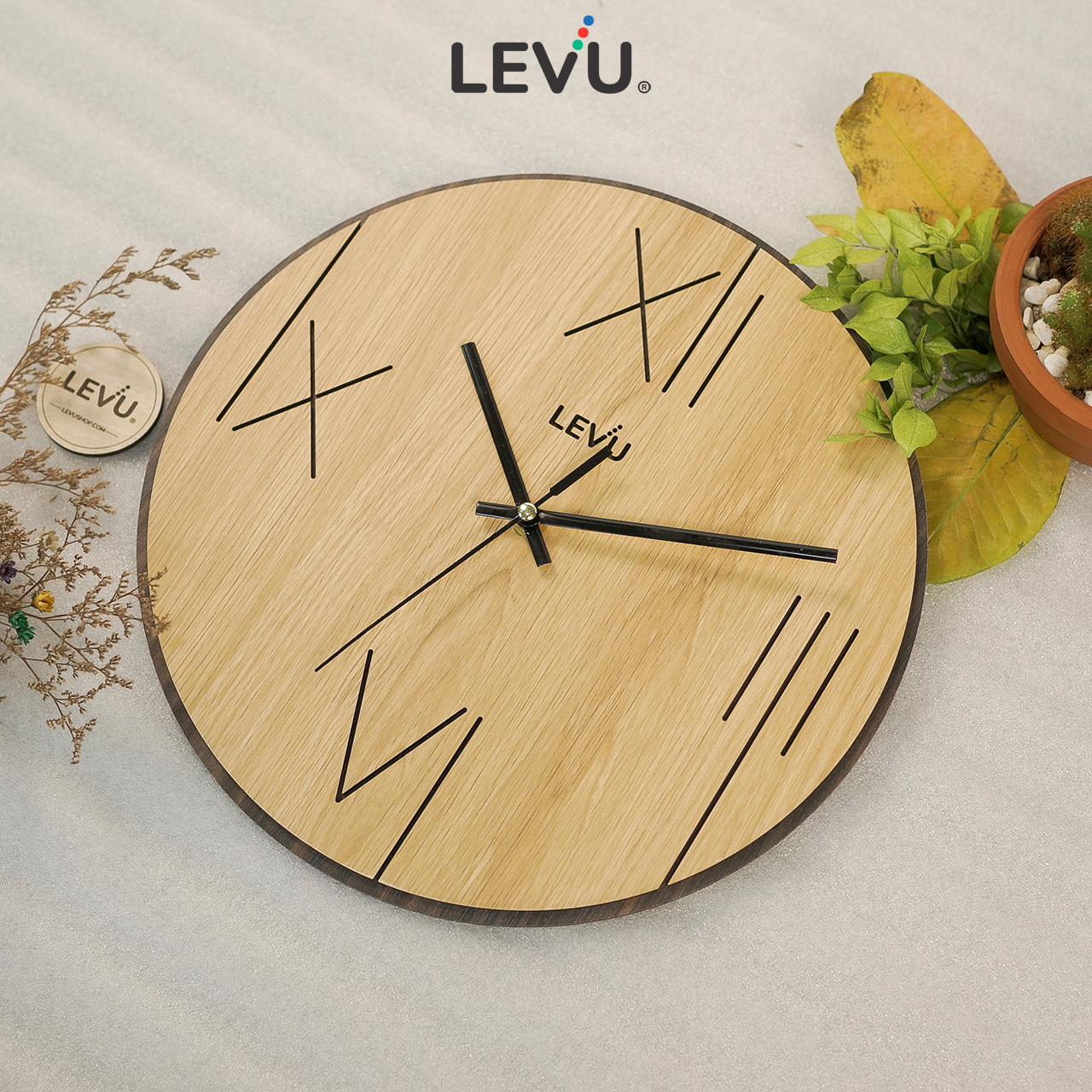 Đồng Hồ Treo Tường decor LEVU DH14 trang trí quán cafe trà sữa