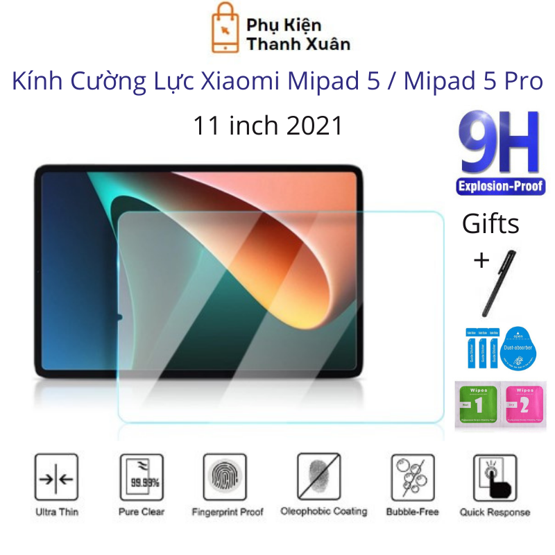 Kính cường lực dành cho Xiaomi Mipad 5 / Mipad 5 Pro - Độ cứng 9H, dày 0.3 mm