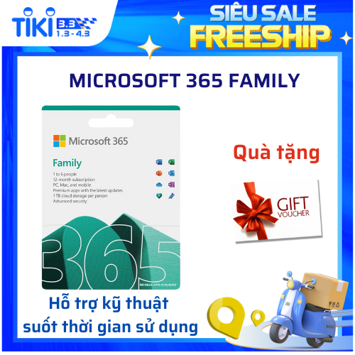 Phần mềm Microsoft 365 Family | 6 Users | 1TB/User | 365 ngày – Hàng chính hãng