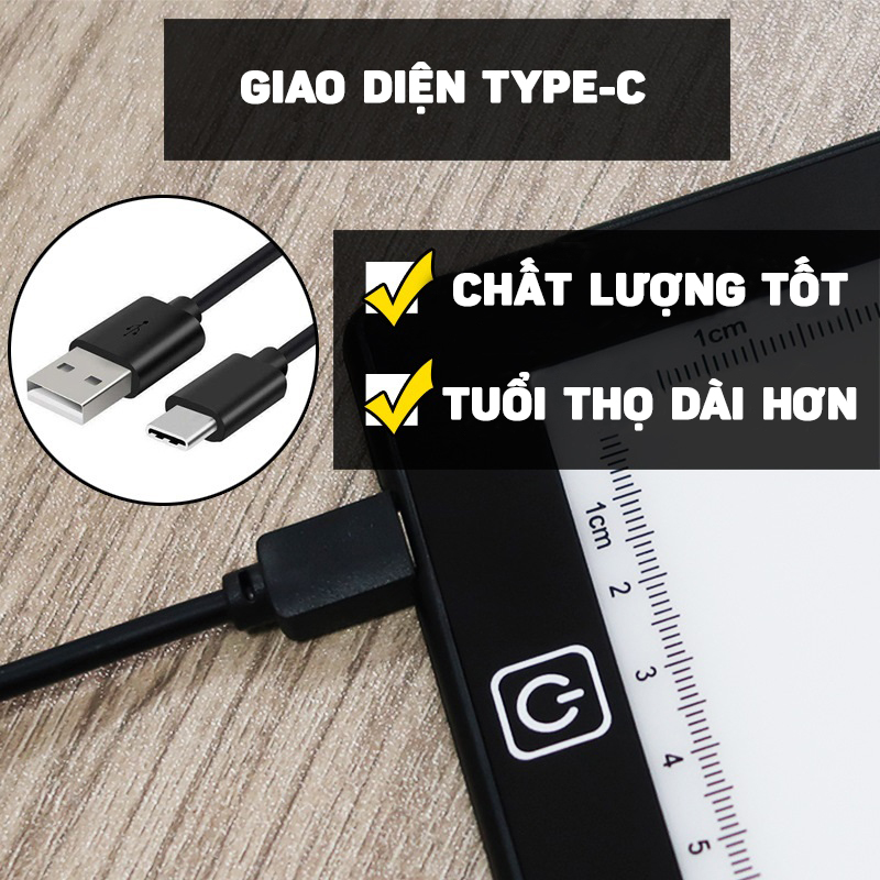 Bảng Vẽ Đèn LED 3 Cấp Độ Hắt Siêu Sáng Có Viền Thước Kẻ Khổ A4 (Bản Cao Cấp)- Hàng Nhập Khẩu