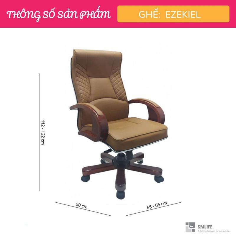 Ghế văn phòng chân xoay lưng cao bọc PU SMLIFE Ezekiel