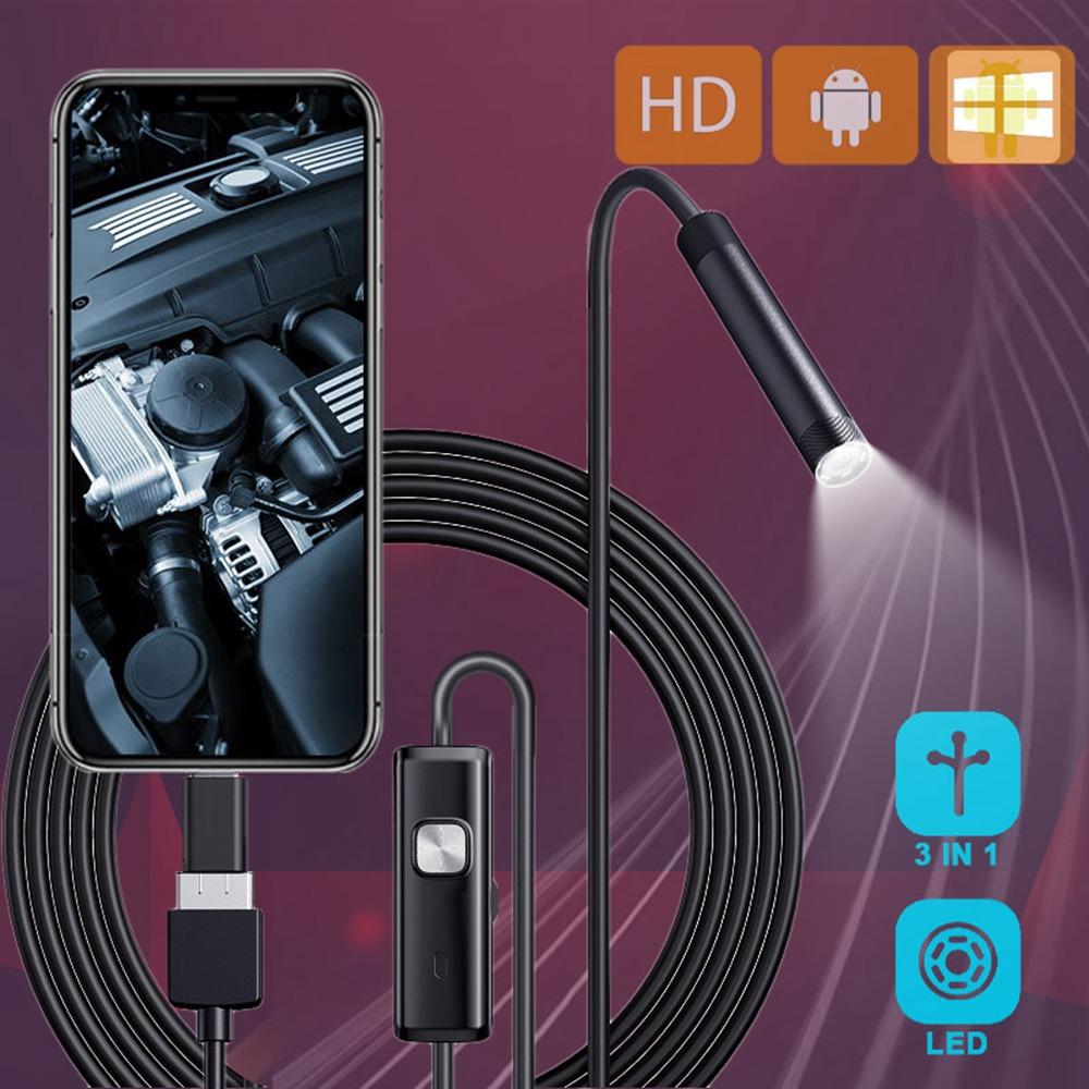 Camera Nội Soi HD 8Mm Linh Hoạt Micro Ô Tô Công Nghiệp Điện Thoại Thông Minh Loại C USB Camera Cho Điện Thoại Thông Minh Video Nội Soi Cho Android