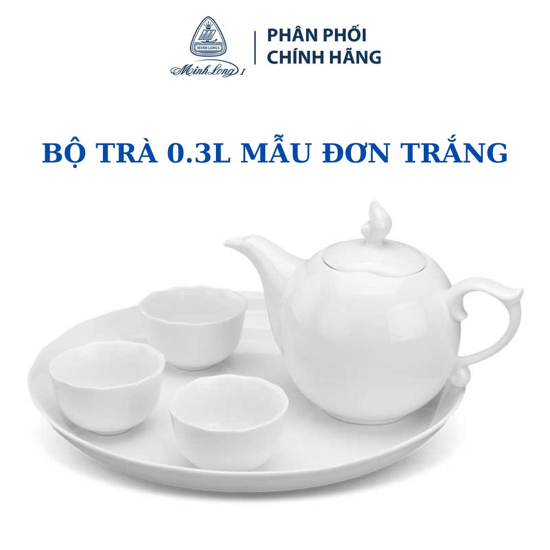 Bộ trà 0.3L Mẫu đơn Trắng - Gốm sứ cao cấp Minh Long 1