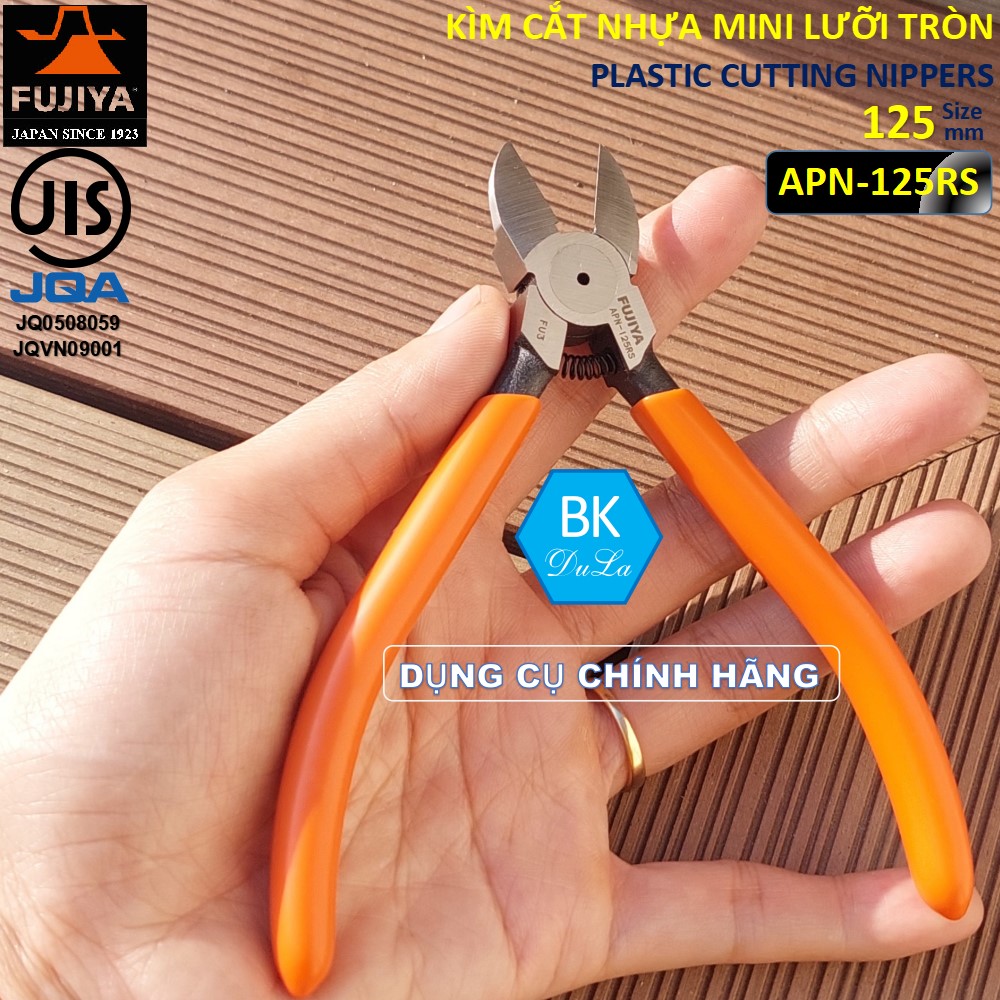 Kìm cắt nhựa lưỡi tròn 5 inch/ 125mm Fujiya APN-125RS  Công nghệ Nhật Bản- Kìm cắt bavia