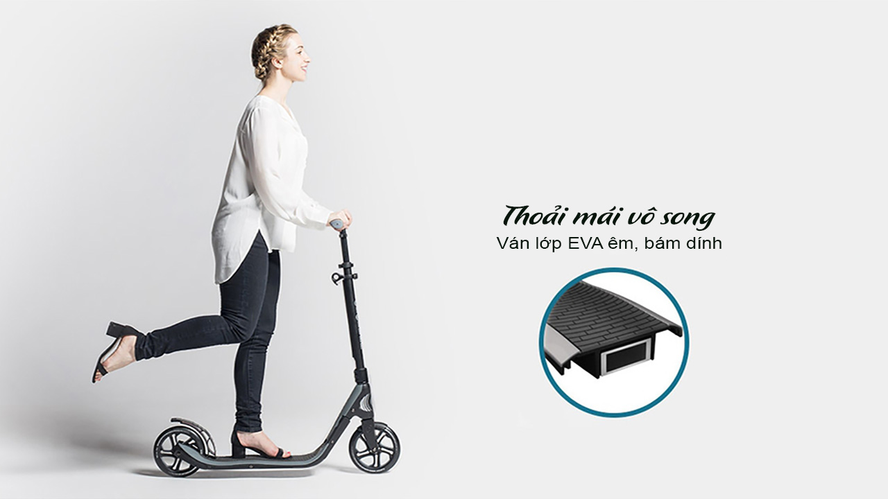 Xe Trượt Scooter 2 Bánh GLOBBER ONE NL 205 Cho Thiếu Niên Và Người Lớn - Đen/Xám