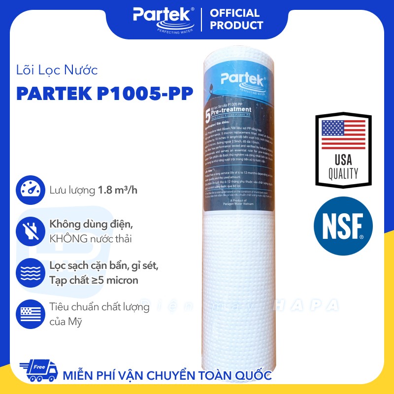 Lõi Lọc PARTEK - PARAGON Full Models 10 inch 20 inch P1005-PP PCA102 CATION GAC CTO Carbon P1012-PRS Sợi Cuốn Sợi Quấn - Hàng Chính Hãng
