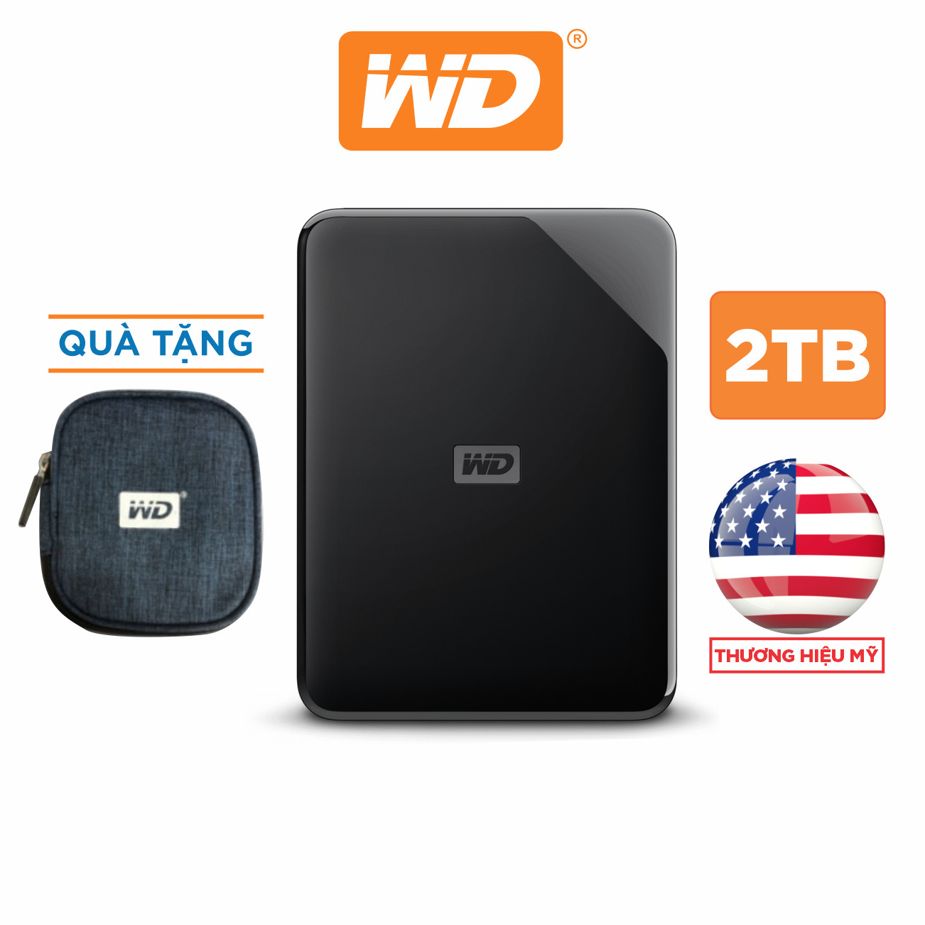 Ổ Cứng Di Động WD Elements SE 2TB 2.5 USB 3.0 - Hàng Chính Hãng