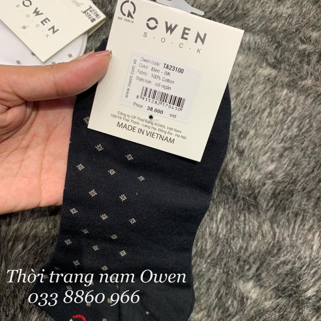 OWEN - Tất nam cổ ngắn in họa tiết Owen - 100% cotton khử mùi