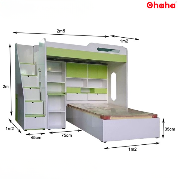 Giường Tầng Cao Cấp Thông Minh OHAHA - 011